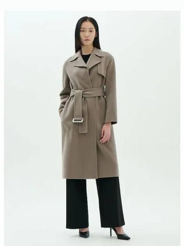 Women s Double Wool Cashmere Long Wrap Trench Cinder Melange Domestic Product GM0024072399636 - THEORY - BALAAN 1