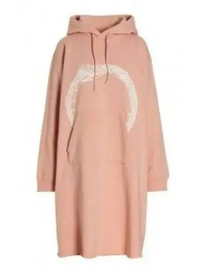 Woman's Cotton Hoodie Mini Dress Peach - MAISON MARGIELA - BALAAN 2