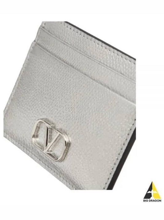 24 4W0P0V32 RFY S13 4W2P0V32 V logo signature metallic card case - VALENTINO - BALAAN 1