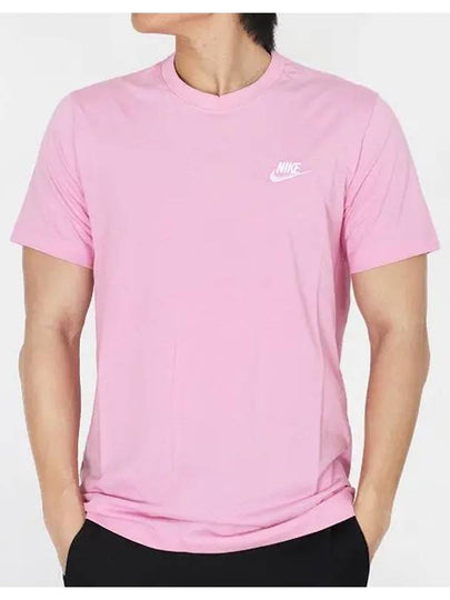 NSW Club French Terry Short Sleeve T-Shirt Pink - NIKE - BALAAN 2