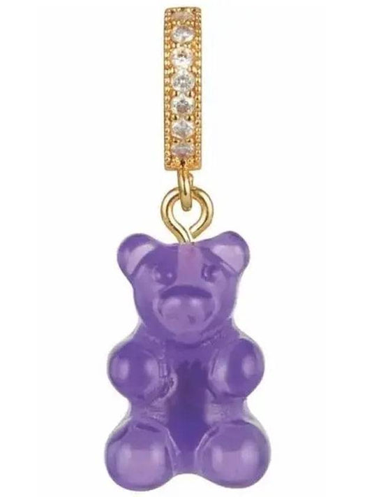 Nostalgia Bear Pave Connector Pendant Plum - CRYSTAL HAZE - BALAAN.