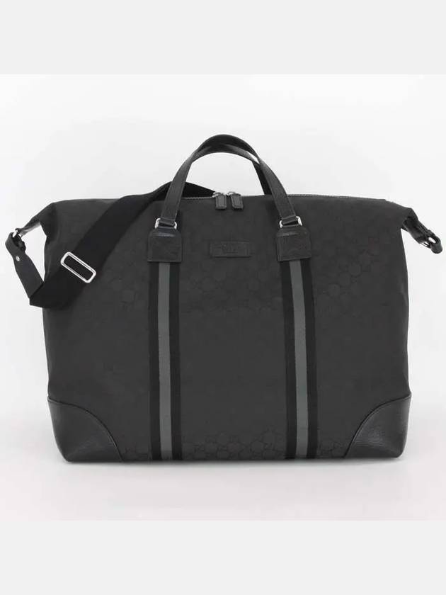 Canvas Travel Boston Large Tote Bag Black - GUCCI - BALAAN 3