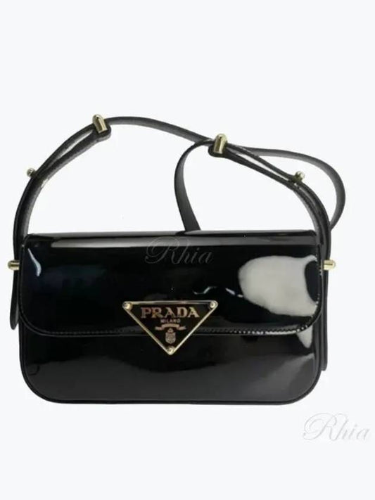 Patent Leather Shoulder Bag Black - PRADA - BALAAN 2