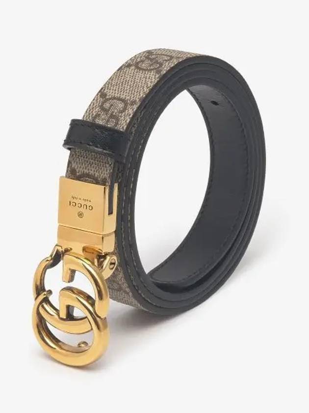 GG Marmont Reversible Thin Belt Grey - GUCCI - BALAAN 2