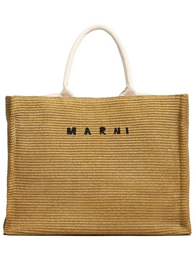 Raffia East West Tote Bag Natural - MARNI - BALAAN 2