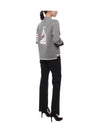 Women's Fine Merino Jersey Sailboat 4 Bar Boxy V Neck Cardigan Light Grey - THOM BROWNE - BALAAN 7