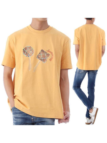 Maraca Logo Print Cotton Short Sleeve T-Shirt Yellow - JACQUEMUS - BALAAN 1