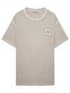 Pisato Effect Logo Patch Short Sleeve T-Shirt Dove Grey - STONE ISLAND - BALAAN 2