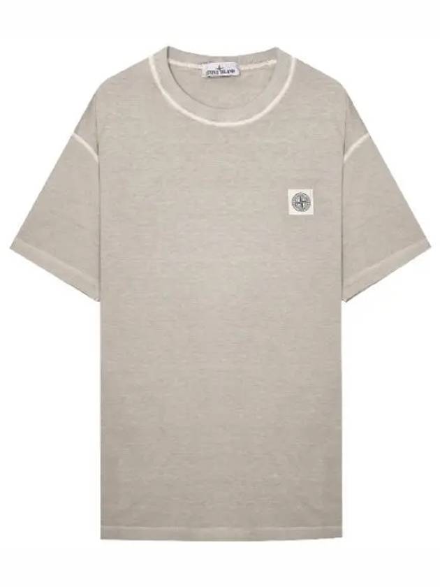 Pisato Effect Logo Patch Short Sleeve T-Shirt Dove Grey - STONE ISLAND - BALAAN 2