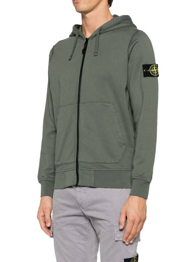 Logo Patch Cotton Fleece Hoodie Green - STONE ISLAND - BALAAN 3