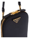 Triangle Logo Saffiano Mini Cross Shoulder Bag Black - PRADA - BALAAN 6