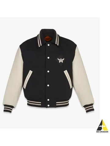 Essential Logo Patch Varsity Jacket MHJESBC04BK - MCM - BALAAN 1