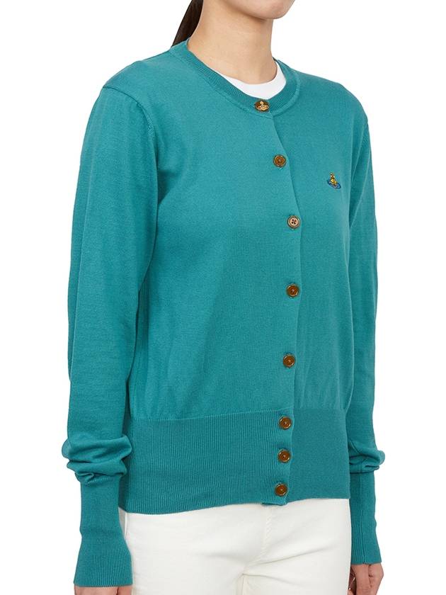 Bea Embroid Logo Cotton Cardigan Blue - VIVIENNE WESTWOOD - BALAAN 7