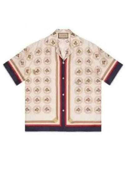 Silk Twill Equestrian Print Shirt Ivory Gold - GUCCI - BALAAN 2