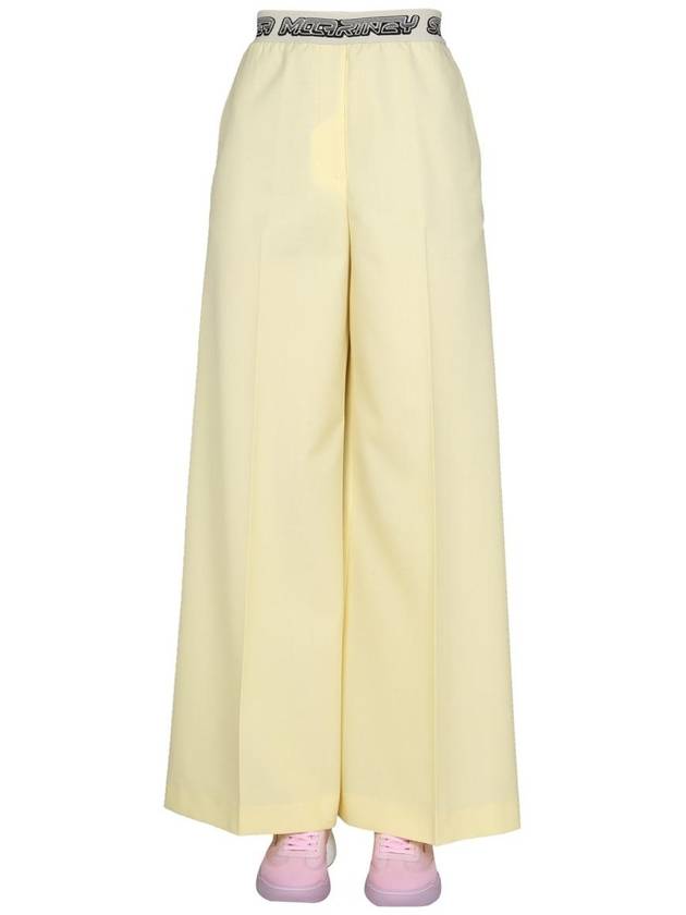 Women's Logo Tape Wide Pants Yellow - STELLA MCCARTNEY - BALAAN 2