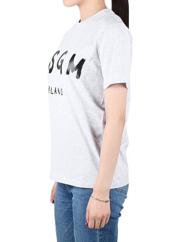 Women's Logo Print Short Sleeve T-Shirt Grey - MSGM - BALAAN 4