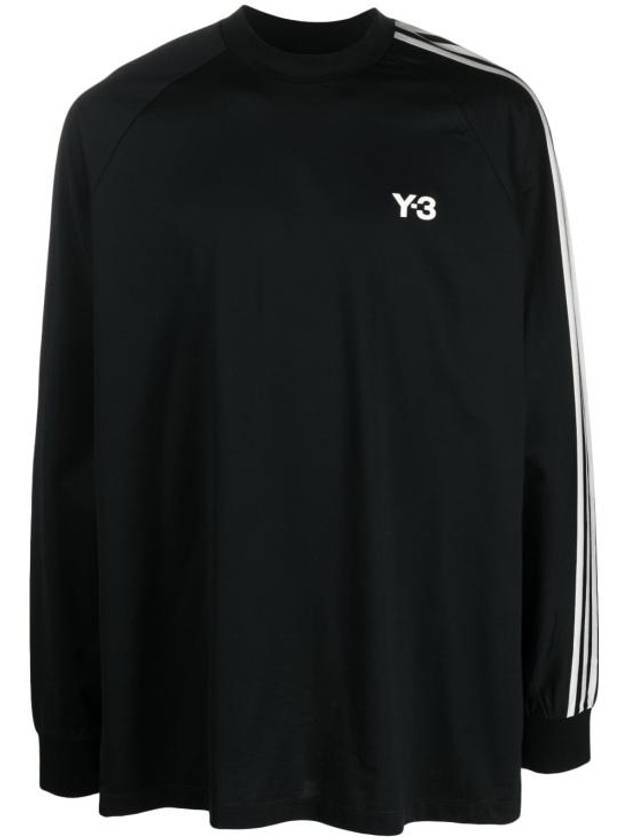 Logo 3 Stripes Long Sleeve T-Shirt Black - Y-3 - BALAAN 1