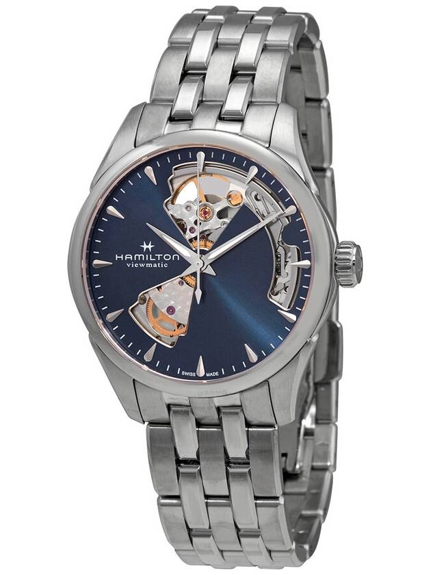 Jazzmaster Open Heart Metal Watch Blue Silver - HAMILTON - BALAAN 2