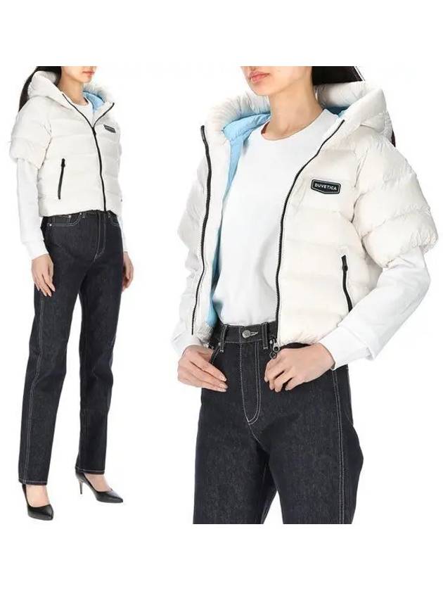 Women s Short Sleeve Goose Down Padded Jacket Sadamelic Half Hoody VDDH15135 WHS - DUVETICA - BALAAN 2