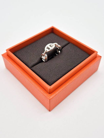 Small Chaine D'Ancre Enchainee Ring Silver - HERMES - BALAAN 2