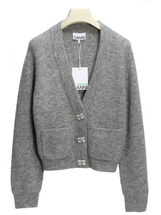 Soft Wool Cardigan Grey - GANNI - BALAAN 2