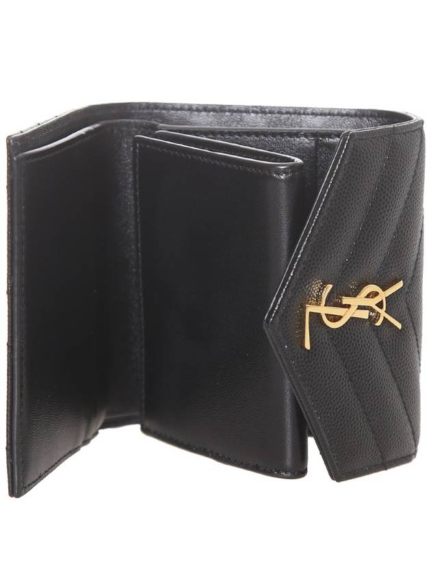 Monogram Cassandra Matelasse Half Wallet Black - SAINT LAURENT - BALAAN 7