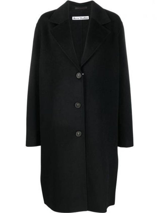 Men's Button Up Single Breasted Coat Black - ACNE STUDIOS - BALAAN 2