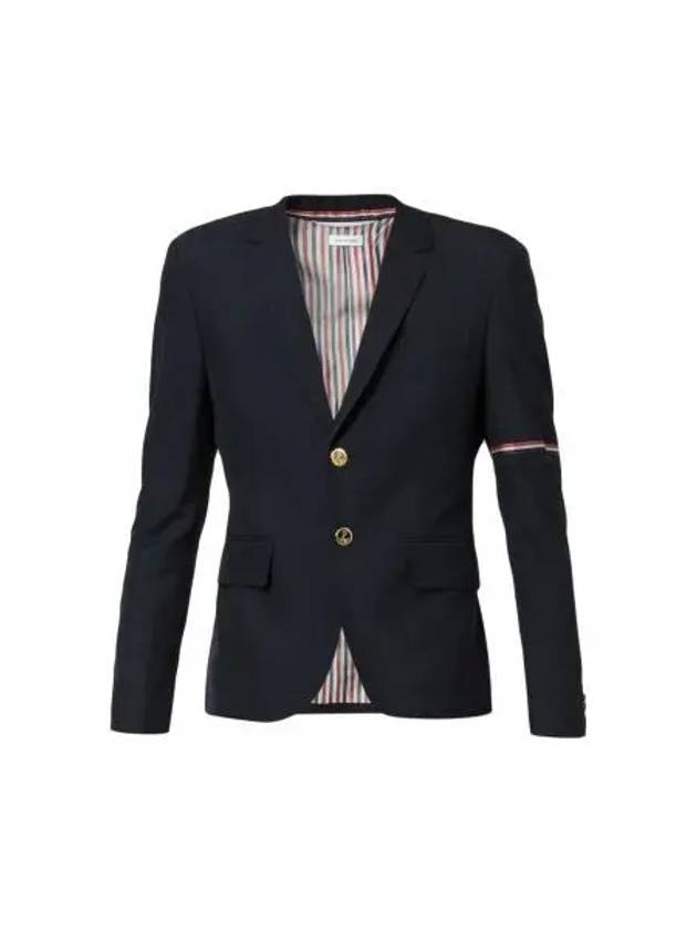 School Uniform Plain Weave Armband High Armhole Jacket Navy - THOM BROWNE - BALAAN 2