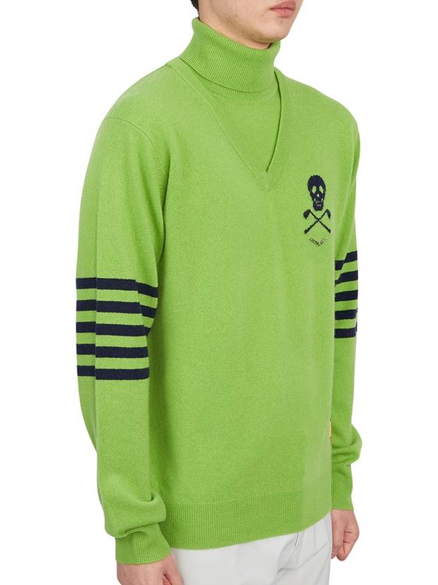 Golf wear men s neck polar knit MLM 2C AB02 LIME - MARK & LONA - BALAAN 4