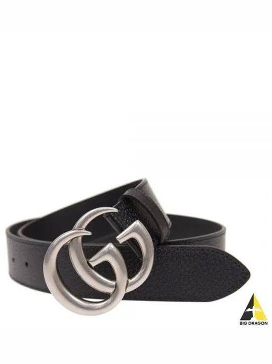 GG Marmont Double Buckle Belt Black Silver - GUCCI - BALAAN 2