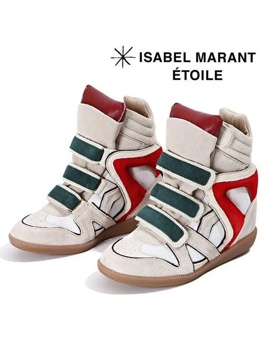 Over Basket Willa High Top Sneakers Beige - ISABEL MARANT - BALAAN.