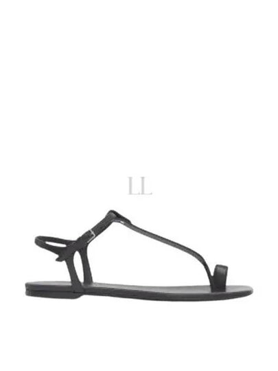 Women's Toe Ring Detail Leather Sandals Black - BURBERRY - BALAAN 2