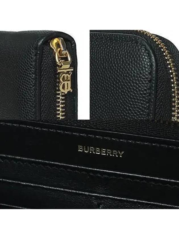 8023297 Motif Grainy Black Leather Zipper Long Wallet - BURBERRY - BALAAN 5