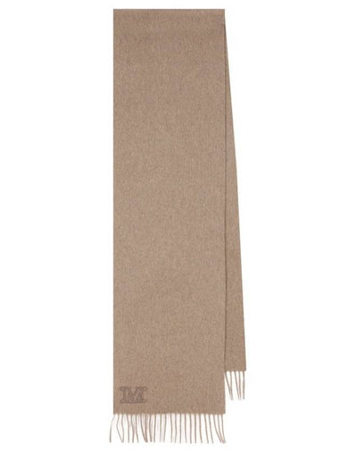 Embroidered Logo Scarf Brown - MAX MARA - BALAAN 1