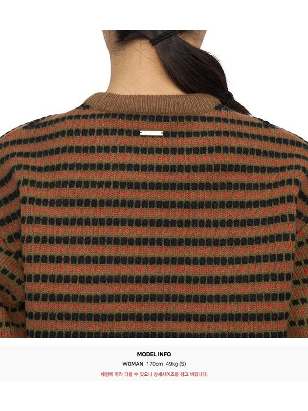 Striped Jacquard Wool Knit Top Brown - JW ANDERSON - BALAAN 9