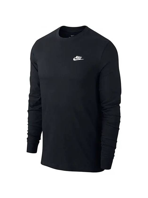 Men's NSW Club Long Sleeve T-Shirt Black - NIKE - BALAAN 5