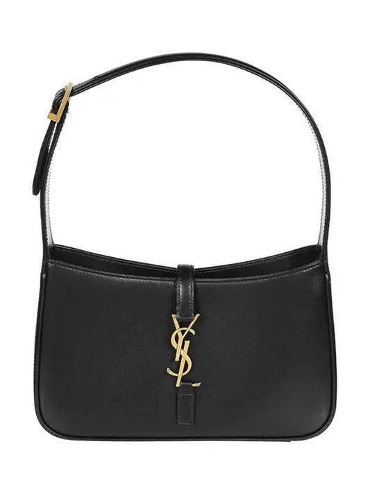 Le 5 A 7 Smooth Leather Hobo Shoulder Bag Black - SAINT LAURENT - BALAAN 2