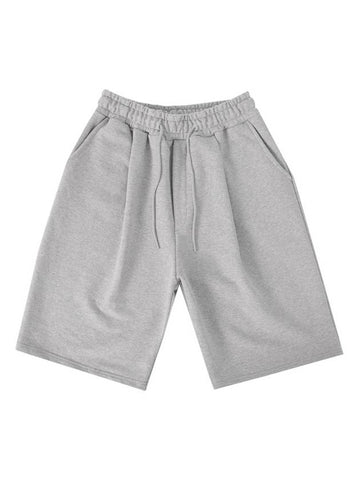 One Tuck Bermuda Sweat Shorts Gray - MOO - BALAAN 1