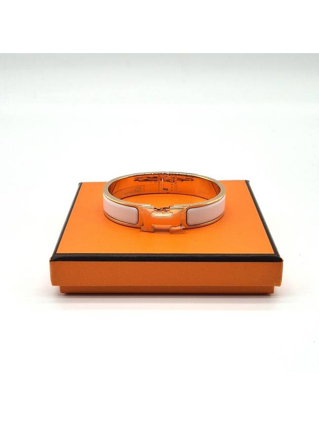 Clic H Bracelet Rose Gold Blanc - HERMES - BALAAN 3