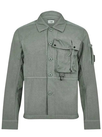 Men's Lens Wappen Tyrone Overfit Long Sleeve Shirt Jacket Grey - CP COMPANY - BALAAN 1