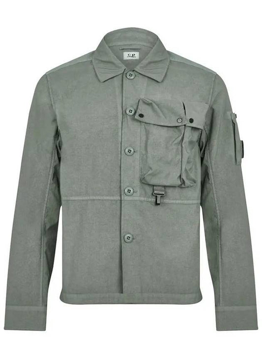 Men's Lens Wappen Tyrone Overfit Long Sleeve Shirt Jacket Gray - CP COMPANY - BALAAN 1