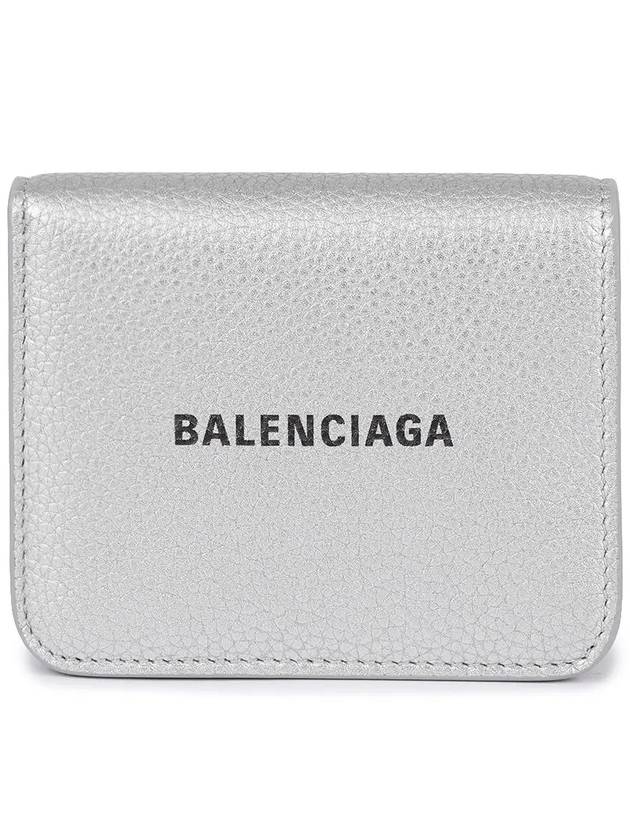 Logo Coin Pocket Flap Half Wallet Silver - BALENCIAGA - BALAAN 2