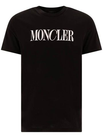 Logo Cotton Short Sleeve T-Shirt Black - MONCLER - BALAAN 1