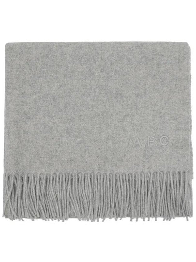 Signature Embroidered Logo Wool Muffler Grey - A.P.C. - BALAAN 2