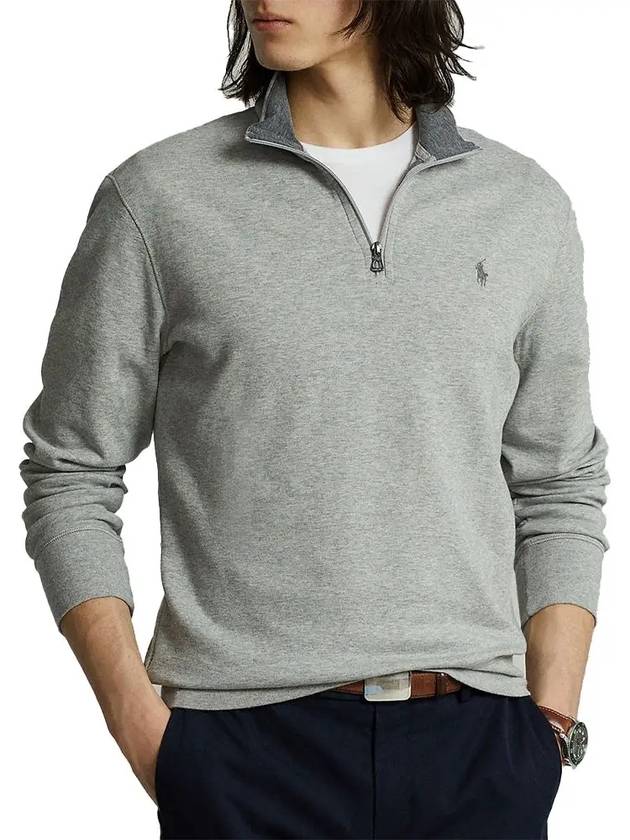 Logo Half Zip-up Sweatshirt Grey - POLO RALPH LAUREN - BALAAN 3