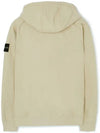 Wappen Patch Cotton Fleece Zip Up Hoodie Beige - STONE ISLAND - BALAAN 3