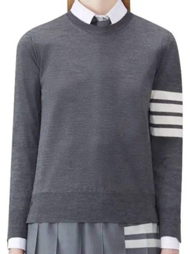 4-Bar Merino Jumper Wool Knit Top Grey - THOM BROWNE - BALAAN 2