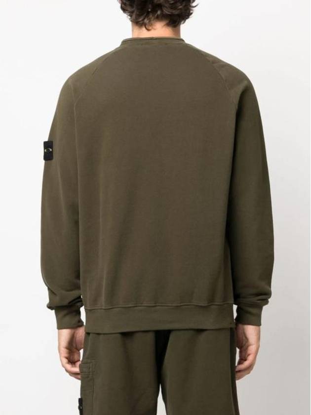 Stretch Cotton Fleece Mock Turtleneck Sweatshirt Olive Green - STONE ISLAND - BALAAN 5