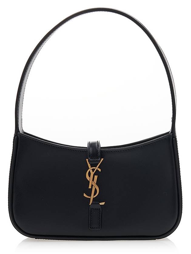 LE 5A 7 Small Smooth Leather Hobo Shoulder Bag Black - SAINT LAURENT - BALAAN 2