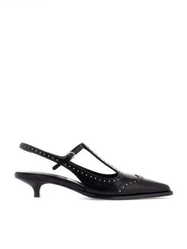 Brushed leather brogue sandal heel 270170 - MIU MIU - BALAAN 1